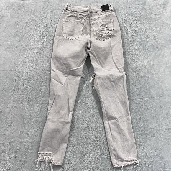 American Eagle Mom Jeans 2 X-Long Distressed High Rise - Picture 2 of 11